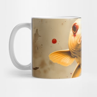 Koi Pond: Ginrin Chagoi Koi Prosperity, Good Luck, and Beauty on a Dark Background Mug